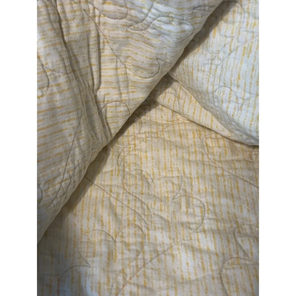 Handmade Patchwork Quilt Pastel Butterfly Star Heart Quilted Baby Blanket Yellow